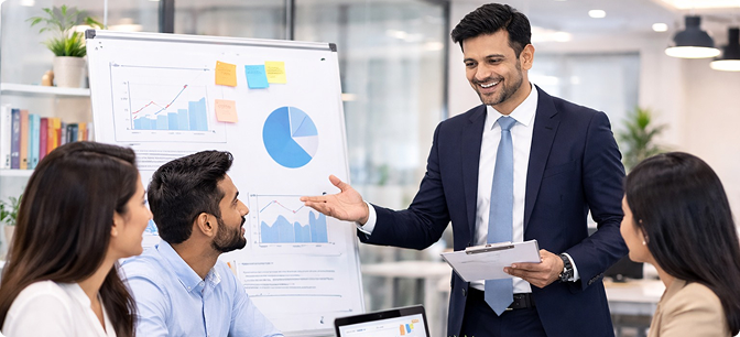 Team discussing strategy