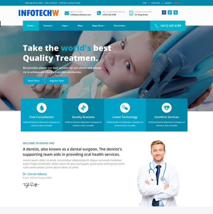 Dental Clinic and Medical Services Website Design